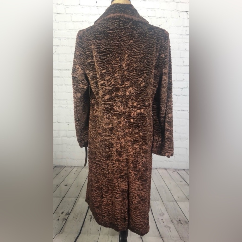 Kate Hill Women’s Brown Faux Fur Below-Knee Coat Size 12p - Picture 2 of 3